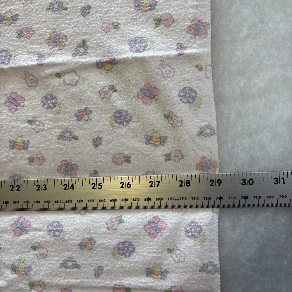 Vintage Baby Receiving Blankets Nursery‎ Decor Pink Butterfly Lady Bug Lot of 2